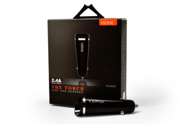 vidvie cc506 cigarette lighter (car) charging end 2.4a + lightning cable black