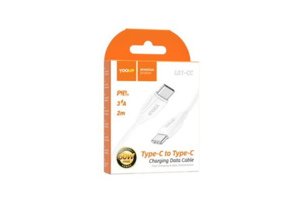 yooup l01 cc type c type c cable 60w 2 meters white