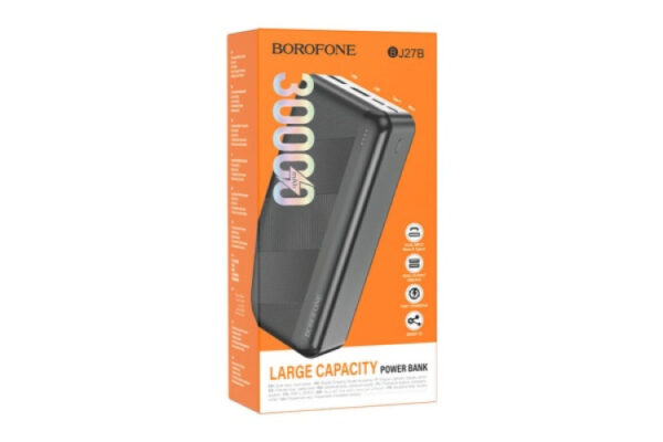 borofone bj27b pindar power bank 30000mah black