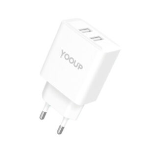 yooup nc76 b double mains charger 12w white