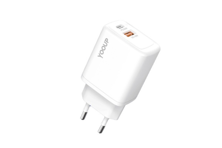 yooup nc56 d dual power charger (usb type c) pd 30w white
