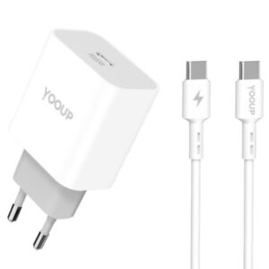 yooup nc60 c(z60) + nb36 cc 1m power charger (type c) pd 20w type c / type c cable white