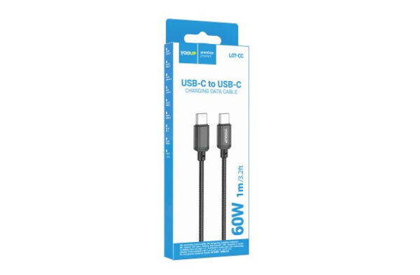 yooup l07 usb type c / type c cable 60w 1 meter black