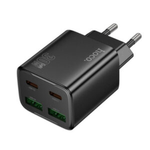hoco n56 fundador network fast charger (usb type c) (pd) 20w + qc3.0 black