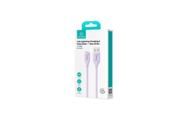 usams moe sj618 lightning cable 2.4a 1 meter purple