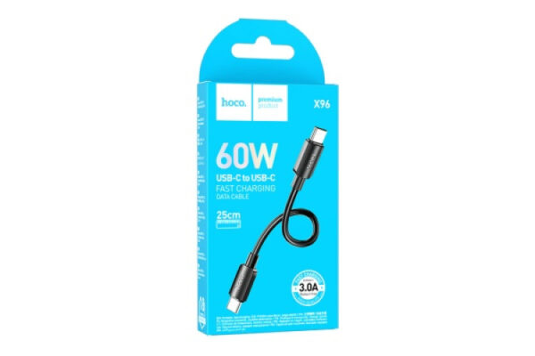 hoco x96 hyper usb type c / type c cable 60w 25cm black