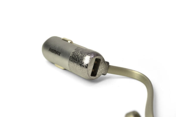 remax finchy rcc103 cigar lighter (car) charger micro usb / lightning 3.4 a silver