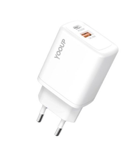 yooup nc56 d dual power charger (usb type c) pd 30w white