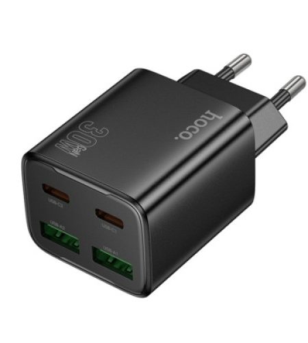 hoco n56 fundador network fast charger (usb type c) (pd) 20w + qc3.0 black